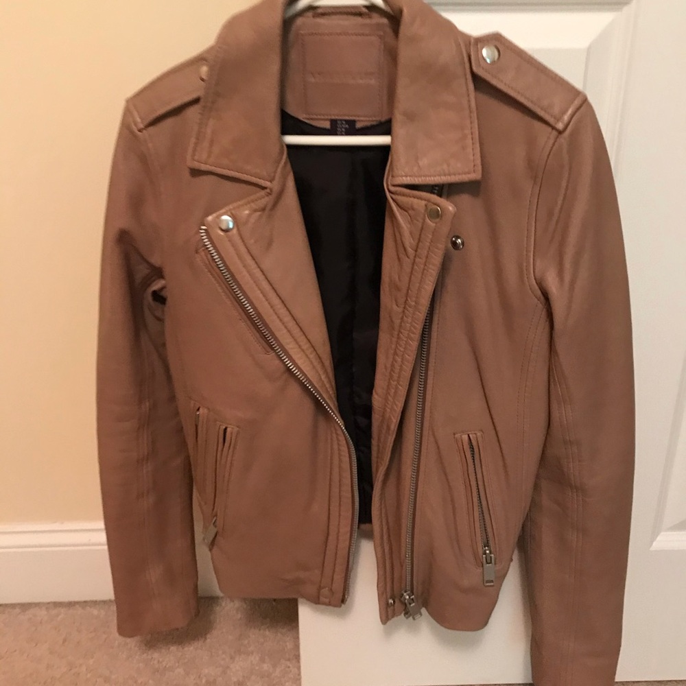 Tan Real Leather jacket Size M